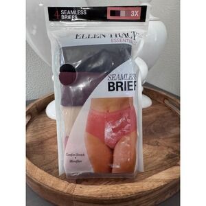 Ellen Tracy Essentials 4 Pack Seamless Full Brief Panties 3X Multi Color New